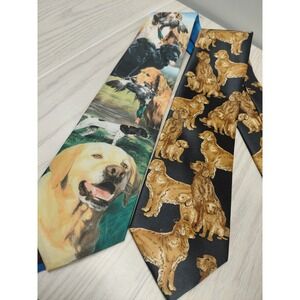 Vintage Ralph Marlin 1996 Hunting Dogs & 2001 Retreiver Club Novelty Neck Ties